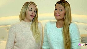 Erotic lesbian blondes abby cross and blake eden lick each other