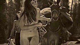 Wow, beauty and the beast in retro vintage pussy action with hairy beaver!