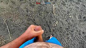 Watch me stroke my cock under this bridge in the usa