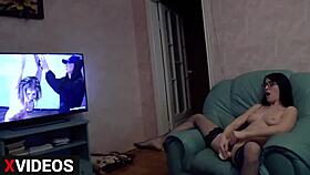 Watching videos and relaxing at home