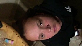 gagging on deepthroat until cumshot hits her eye in a messy finish