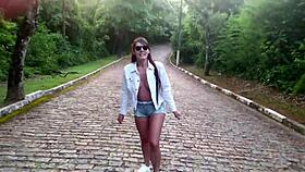 gostosa with gorgeous tits having wild sex and showing off at famous brazilian tourist spot