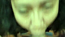 latina wife gives blowjob to lucky follower