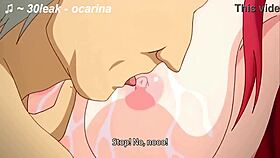 Horny Dad Penetrates Stepson's Girlfriend in Wild Hentai Redhead Scene with Cute Babe Tits