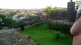 gostosa with gorgeous tits having wild sex and showing off at famous brazilian tourist spot