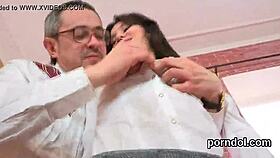 Sultry bookworm tempted by older teacher