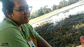 Mamada en el Lago en Publico con Latina Caliente