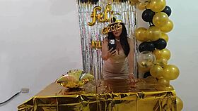 Busty executive fantasizes about sex at work