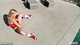 Blonde Toys Squirt 12 Feet in Anal Sex with Big Cock and Facial!