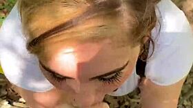 i spotted a jogger on the hiking trail and she gave me a deepthroat in pov, with her blonde and brunette friends joining in for blowjobs and outdoor fun