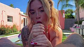 Blonde sis asked for help on vacation