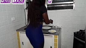 Fernanda Chocolate Arrives From Gym Hungry And Tense, Hot Sex With Husband Lehxkobra On Sheer