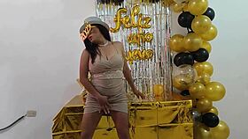 Busty executive fantasizes about sex at work