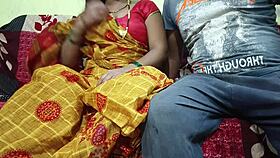 Yellow saree clad bhabhi gives PLEASURE to her devar on the ranch.