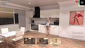 My cute roommate licking big tits and nipples in gameplay!