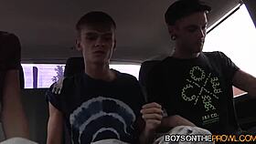 twinks picked up for a vehicle threesome