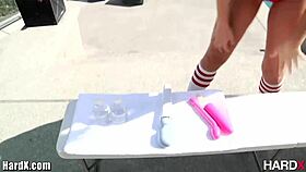 Blonde Toys Squirt 12 Feet in Anal Sex with Big Cock and Facial!