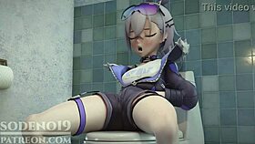 Silver Wolf Caught Giving Footjob And Blowjob