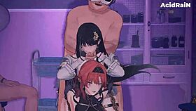 yinlin and baizhi explore anime hentai together