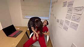 My med student tricked me, and we ended up naked in my office