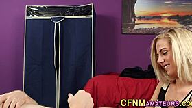 Clothed babe gets spermed hard!