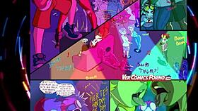 Enjoying a lively cartoon party gathering