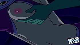 Starfire Feels Intense Passion In Doggystyle With Robin, Ending In Facial