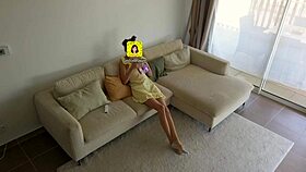 cheating husband tricks babysitter with candy in hidden cam story.