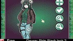 She strips in blackjack game