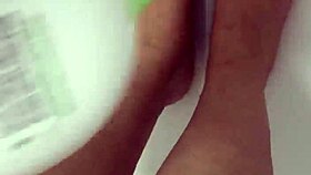 Hungarian Babe Sheds Nylon for Steamy Shower Footjob