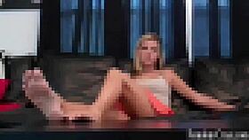 She kicks his ass until he begs