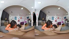 Naughty America - Brooklyn Gray, Gianna Dior, Liv Wild in Wild VR Dorm 4some Fun!