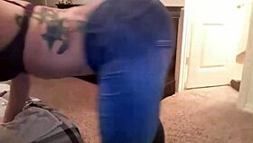 Slut strips jeans in pov