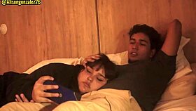 I'm sleepy, stepbrother, let me lie on your legs but don't put your penis in my mouth please