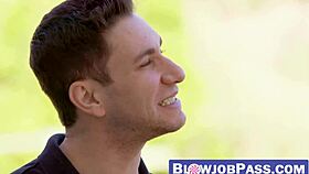 wow, incredible young babe daisy lee blowing that cock until facial!