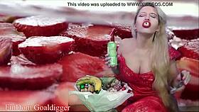 feasting on food in financial domination style