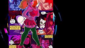 Enjoying a lively cartoon party gathering