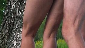 public anal with perfect body slut getting cum on ass