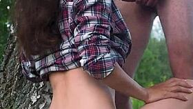 public anal with perfect body slut getting cum on ass