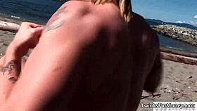 Cute blonde twink strips naked