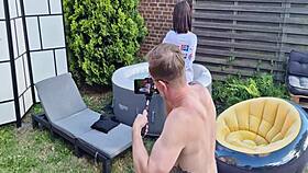 Backstage Outdoor Anal Masturbation Show