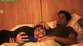 I'm sleepy, stepbrother, let me lie on your legs but don't put your penis in my mouth please