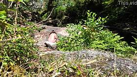 Voyeur stranger shocks naked milf with doggystyle on beach