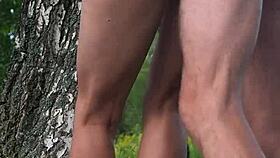 public anal with perfect body slut getting cum on ass