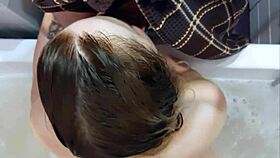 she sucked him in the shower, finished in mouth, then mutual masturbation in bed