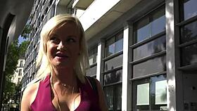 blonde milf gets fucked in a car – or outdoors?