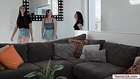 Hot chubby milf threesome sucking and fingering