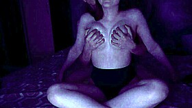 I squeeze my neighbor's big bouncing breasts while she moans in the dorm, her long legs wrapped around me.