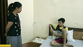 Indian room service girl gives a hardcore massage leading to pussy licking and riding sex