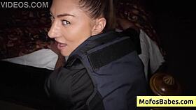 Horny Blonde Cop Sucking Big Cock Deep In Moist Pussy